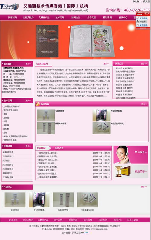 武漢網站設計 艾魅麗技術傳媒香港 國際 網站開通