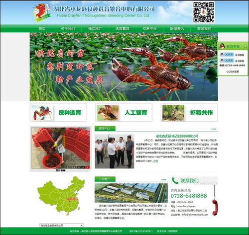 武漢網站設計 湖北省小龍蝦良種選育繁育中心開通使用